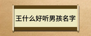 王什么好听男孩名字
