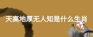 天高地厚无人知是什么生肖