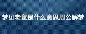梦见老鼠是什么意思周公解梦