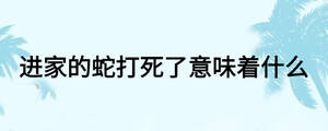 进家的蛇打死了意味着什么
