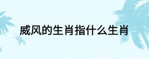威风的生肖指什么生肖