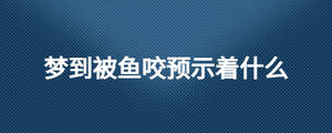 梦到被鱼咬预示着什么