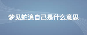 梦见蛇追自己是什么意思