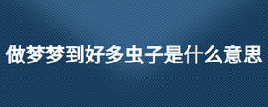 做梦梦到好多虫子是什么意思