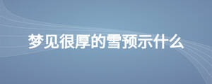 梦见很厚的雪预示什么