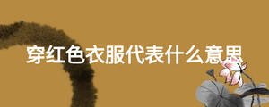 穿红色衣服代表什么意思