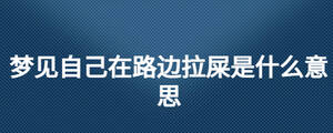 梦见自己在路边拉屎是什么意思