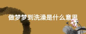 做梦梦到洗澡是什么意思