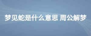梦见蛇是什么意思 周公解梦