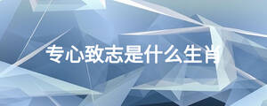 专心致志是什么生肖