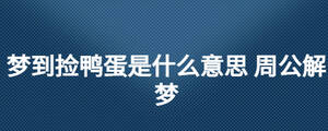梦到捡鸭蛋是什么意思 周公解梦