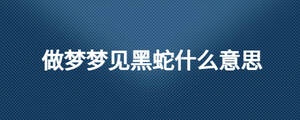 做梦梦见黑蛇什么意思