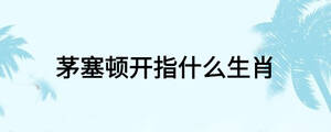 茅塞顿开指什么生肖