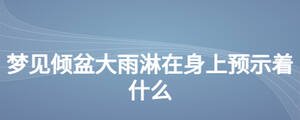 梦见倾盆大雨淋在身上预示着什么