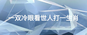 一双冷眼看世人打一生肖