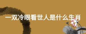 一双冷眼看世人是什么生肖