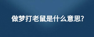 做梦打老鼠是什么意思?