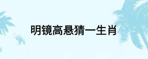 明镜高悬猜一生肖