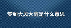 梦到大风大雨是什么意思
