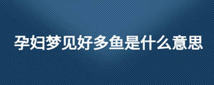 孕妇梦见好多鱼是什么意思