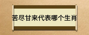 苦尽甘来代表哪个生肖