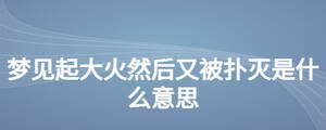 梦见起大火然后又被扑灭是什么意思
