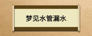 梦见水管漏水