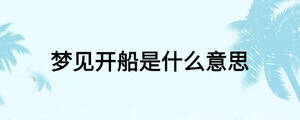 梦见开船是什么意思