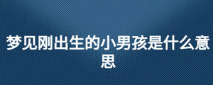 梦见刚出生的小男孩是什么意思