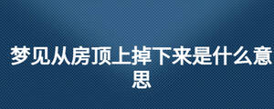 梦见从房顶上掉下来是什么意思