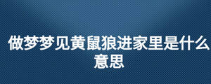 做梦梦见黄鼠狼进家里是什么意思