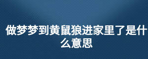 做梦梦到黄鼠狼进家里了是什么意思