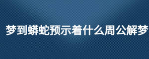 梦到蟒蛇预示着什么周公解梦