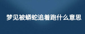梦见被蟒蛇追着跑什么意思