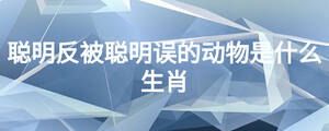 聪明反被聪明误的动物是什么生肖