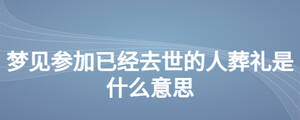梦见参加已经去世的人葬礼是什么意思