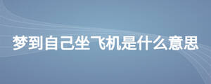 梦到自己坐飞机是什么意思