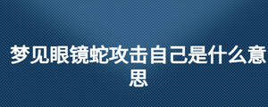 梦见眼镜蛇攻击自己是什么意思