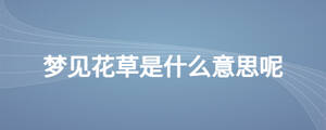 梦见花草是什么意思呢