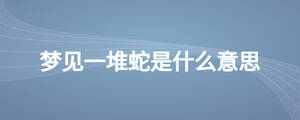 梦见一堆蛇是什么意思
