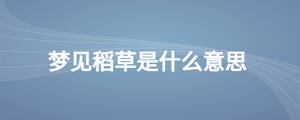 梦见稻草是什么意思
