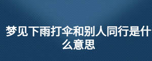 梦见下雨打伞和别人同行是什么意思