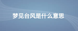 梦见台风是什么意思
