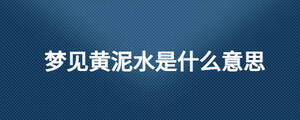 梦见黄泥水是什么意思
