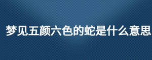 梦见五颜六色的蛇是什么意思