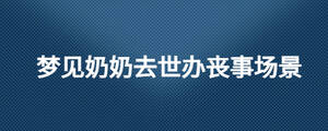 梦见奶奶去世办丧事场景