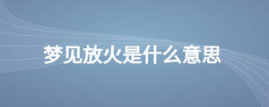 梦见放火是什么意思