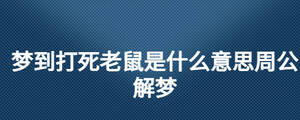 梦到打死老鼠是什么意思周公解梦