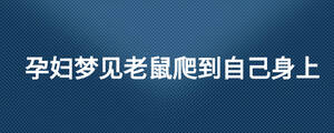 孕妇梦见老鼠爬到自己身上