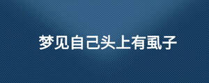 梦见自己头上有虱子